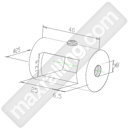 Държач на  профил 25х13мм. към плосъкост 1