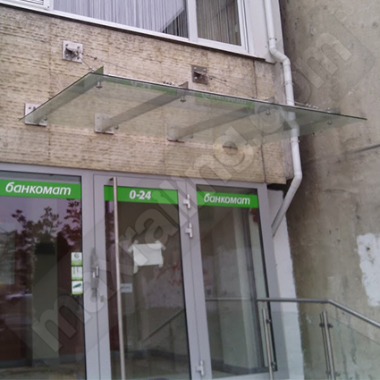 Иноксов навес с конструкция от профили и 8