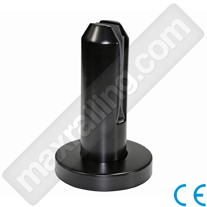 [MR.6014.000B] Кръгъл държач на стъкло от 10мм. до 17,52мм. към под с капачка. Неръждаема стомана AISI 304. Черен мат.